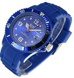 Ice Watch - SI.BE.U.S.09 - Montre Mixte - Quartz Analogique - Cadran Bleu - Bracelet Silicone Bleu - Moyen Modèle