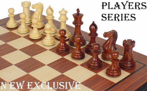 New Exclusive Staunton Chess Set in Rosewood & Boxwood – 3″ King