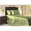 Luxury Twin Size Satin Flat Sheet - Sage