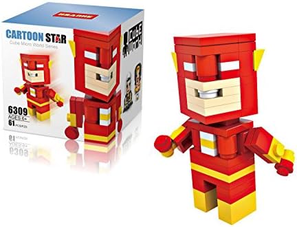 Cartoon Star The Flash 3D Cube Micro World Series Minifigure Diamond Nano Block 61 PCS