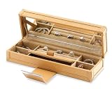 Honey coloured leather safe deposit box by Wolf Designs