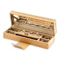 Honey coloured leather safe deposit box by Wolf Designs