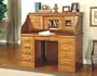Deluxe Oak Finish Roll Top Bedroom Home Office Writing Desk Suite