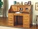Deluxe Oak Finish Roll Top Bedroom Home Office Writing Desk Suite