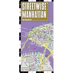 Streetwise Manhattan Map - Laminated City Street Map of Manhattan, New York - Folding pocket size travel map with subway map, bus map