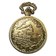 Locomotive Conductor's Pocket Watch 14k Gold-tone Train 40mm Watch with 12" Chain