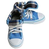Toddler Boys Blue Plaid Lace Up High Top Canvas Sneaker Shoes 5T-4