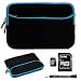 Blue Trim Black Slim Protective Soft Neoprene Cover Carrying Case Sleeve with Extra Pocket // Airport Check-Point-Friendly // For Asus Eee PC 1000 1000HE 1000HG 1001P 1001PQ 1002HA 1002HAE 1004DN 1005 HGO Netbook Notebook 10.1 inch Screen + Includes a Slim Wireless Bluetooth Keyboard