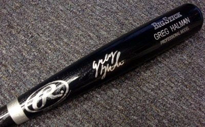 Greg Halman Autographed/Hand Signed Rawlings Bat MCS COA