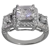 Antique Diamond 18K Engagement Ring With GIA CERTIFIED F VS2 1.00ct Princess