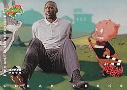 Space Jam - Trading Cards - Single Cards - NON-SPORTS 1996 Upper Deck Space Jam Single Trading Card #52 Michael Jordan Porky Pig