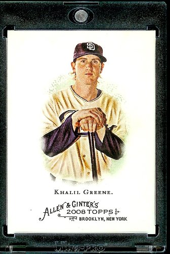 2008 Topps Allen and Ginter # 74 Khalil Greene ( San Diego Padres ) MLB Baseball Card in Protective Display Case!