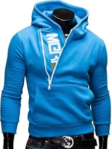 MERISH Kapuzenpullover Pullover Slim Fit Sweatshirt 08 Türkisblau L