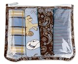 Trend Lab 4 Pack Zip Pouch Burp Cloth Set, Cowboy