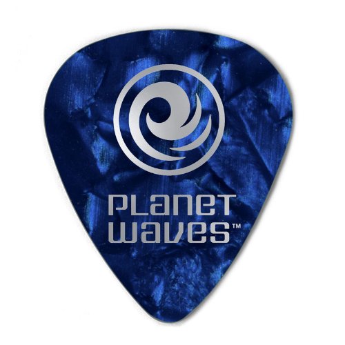 Planet Waves Blue Pearl Celluloid Guitar Picks, 100 pack, Light