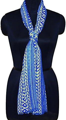 Trinkets Women Fashion Stole India Fashion Summer Wrap Printed Scarf Blue Hijab