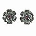 Sterling Silver Marcasite 6 Oxidized layerd Petals title=