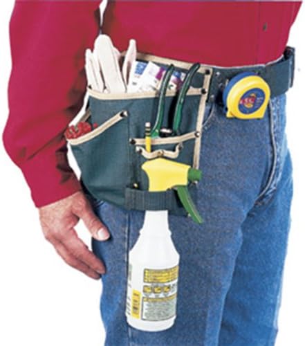 Contain IT Contain IT 9230 Pocket-It Hip Pouch with 5 Pockets and Tool Loop, Green/Tan