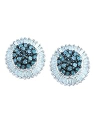 1.0CT BLUE DIAMOND FASHION EARRING