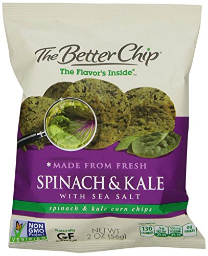 The Better Chip Spinach and Kale Tortilla Chips Large 24 Ounce Bag, Case of 6
