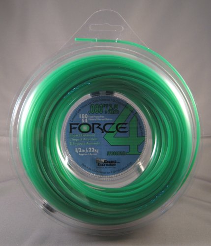 Force 4 .080-Inch-by-400-Foot Spool Mid-Range Commercial Grade Round 1-Pound Grass Trimmer Line, Green FF080D1-12