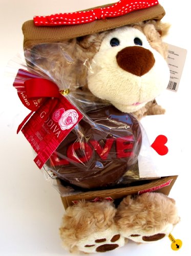 Godiva Large Milk Chocolate Candy Hug & Cuddle Barn Next Day Bear Animated Musical Singing Bear Doll With Limb Movement & Elaborate Mouth Synchronization Singing "Signed, Sealed, Delivered, I