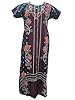 Dark Blue Printed Resort Wear Cotton Caftan