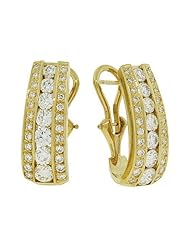 Diamond Earrings - Chantilly French Clip Diamond Earrings in 18k Yellow Gold