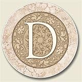 AutoCoaster ~ Monogram initial D ~ Tile Drink Coaster for car cupholder - code 571