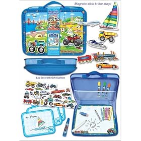  Pecoware / Travel Magnetic Lap Desk and Art Set, Vehicles on the Go
