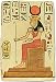 Hathor Seated on Throne Relief, Color Details