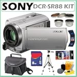 Sony DCRSR88 DCR-SR88 120GB Hard Disk Drive Handycam® Camcorder with 60x Optical Zoom and 2.7-inch Widescreen LCD + 8GB Deluxe Accessory Kit