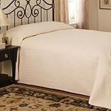 Lifestyles French Tile Bedspreads, Queen, Ivory