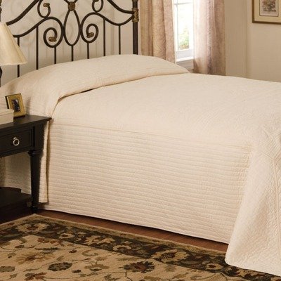 Lifestyles French Tile Bedspreads, Queen, Ivory