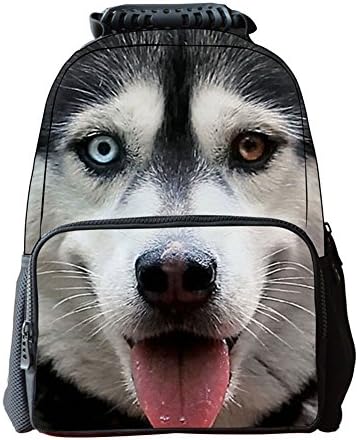 CleverTom Unisex School Backpack Large Capacity 3D Vivid Animal Cut Dog Face Backpack