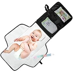 Mom's Besty™ Luxury Baby Change Pad with Built-in Head Cushion - Portable Diaper Changing Station for Travel and Home - BONUS Pacifier Holder Clip