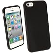 igadgitz Nero Custodia TPU Gel Case Cover Rigida Protezione per Nuovo Apple iPhone 5 Phone 4G LTE + Protettore Schermo