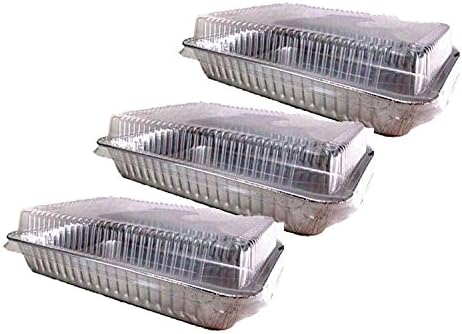 Set of 3 Disposable Durable Aluminum Foil Cake Pans W/Lid (3)