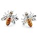 PenSee Rare Diamond & Orange Bee Cufflinks for Men with Gift Box