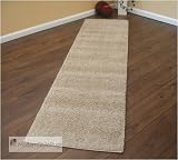 Shaggy Lite Plain Beige Shaggy Modern Home Hall Carpet Runner Rug
