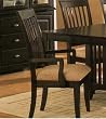 Set of Two Cappuccino Finish Wood Dining Arm Chairs