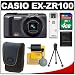Casio Exilim EX-ZR100 High Speed Digital Camera (Black) with 4GB Card + Case + Accessory Kit