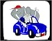 Mouse Pad with car, car-wash, elephant, washing