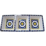 Le Cadeaux Triple Weight Melamine 3 Part Dip or Appetizer Serving Dish, Fish