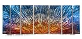 138x48 Modern painting on metal wall decor by artist Ash Carl, contemporary home decor, modern wall sculpture