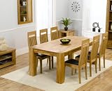 Madrid 2m Solid Oak Dining Table with 6 Monaco Chairs (Black seat)