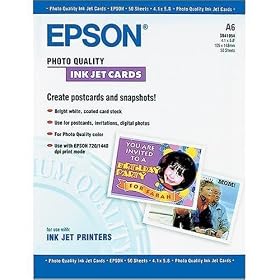 Epson Photo Quality Ink Jet Card, Matte Coated, A6, 105 x 148mm, 50 Pieces