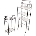 2-PC Chrome Steel Bathroom Rack
