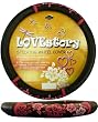 Pink Aloha Hibiscus Flower Comfort Grip Steering Wheel Cover