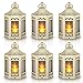 zkee Mini Star Lantern with Flickering LED,Battery Included,Decorative Hanging Lantern,Christmas Decorative Lantern,Indoor Candle Lantern,Battery Lantern Indoor Use, (Set of 6 Golden)